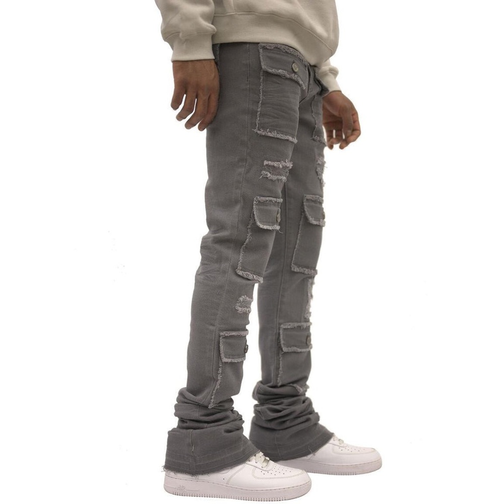 DOCTRINE DENIM (GREY SAVANT SUPER SKINNY STACKED JEAN) SZ 36 New